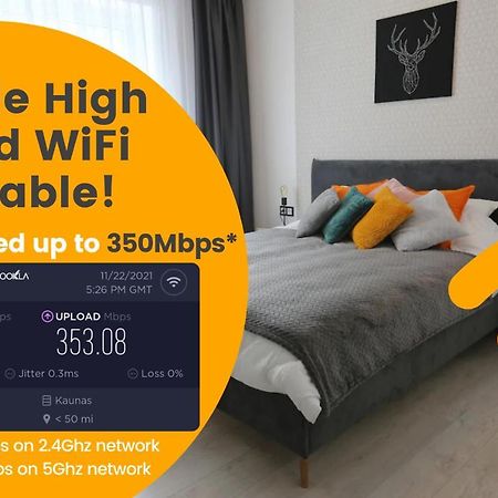 Comfy 2 Room Apartment - Free Parking - 350Mbps Wifi - Netflix Kaunas Dış mekan fotoğraf